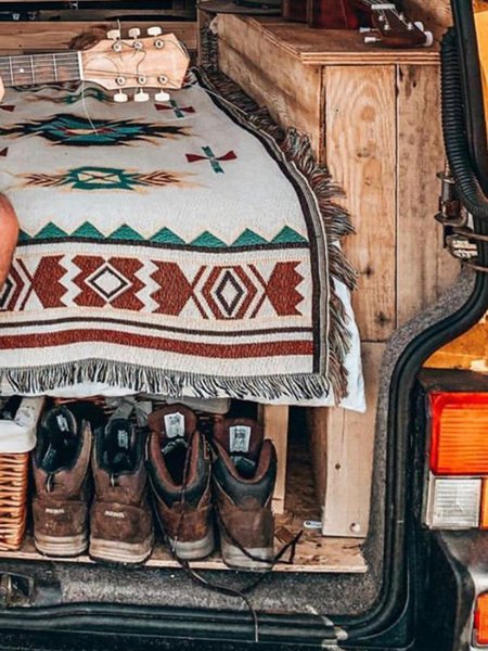 

Bohemian Outdoor Camping Home Blanket, As picture, Home＆Garden