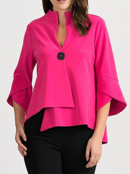 

Work, Fall Non-Stretch Elegant Simple Lady Daily Outerwear, Deep pink, Blazers