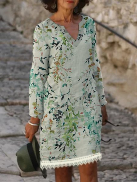

Holiday Floral Green Dresses, Midi Dresses