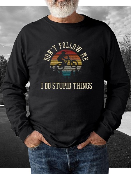 

Don't Follow Me I Do Stupid Things Funny Mountain Bike Men's Sweatshirt & Pullover, Black, Hoodies&Sweatshirts