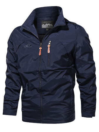 

Windproof and waterproof outdoor hooded men's jacket, Blue, Jacket