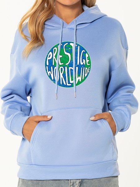 

Prestige Worldwide Long-sleeved Hooded Sweatshirt, Blue, Hoodies