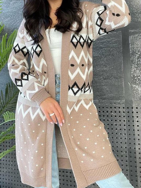 

Wool/Knitting Outerwear, Khaki, Outerwear