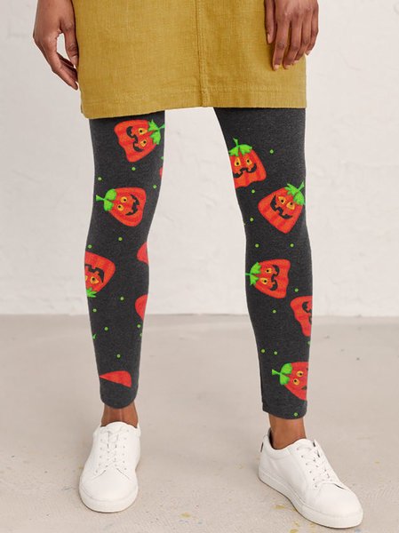 

Halloween Printed Casual Slim Leggings, Deep gray, Leggings