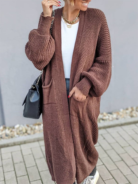 

Solid Casual Outerwear, As picture, Cardigans