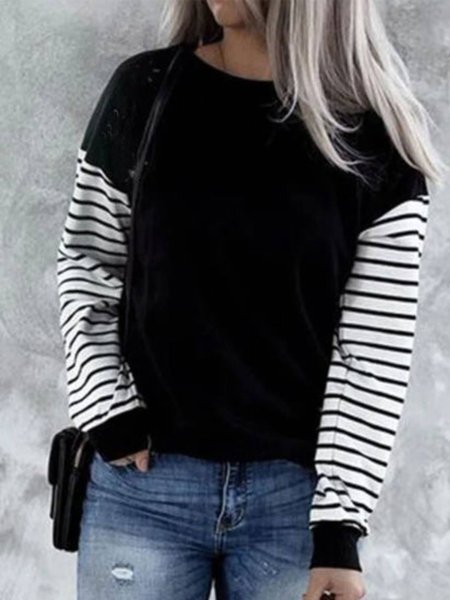 

Casuale a Righe Top, Nero, Blouses & Shirts