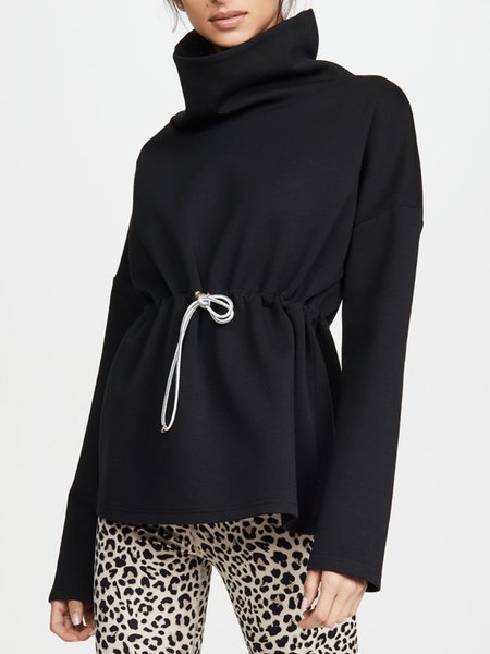 

Long Sleeve Plain Loosen Casual Top, Black, Hoodies and Sweatshirts