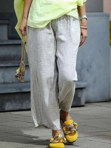 

Casual Cotton Pants, Gray, Pants