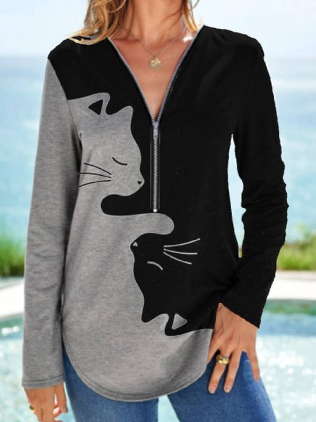 

Casuale Animale Top, Come immagine, T-Shirts