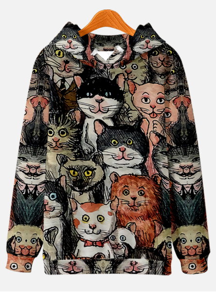 

Cat，Sweatshirt, As picture, Hoodies&Sweatshirts