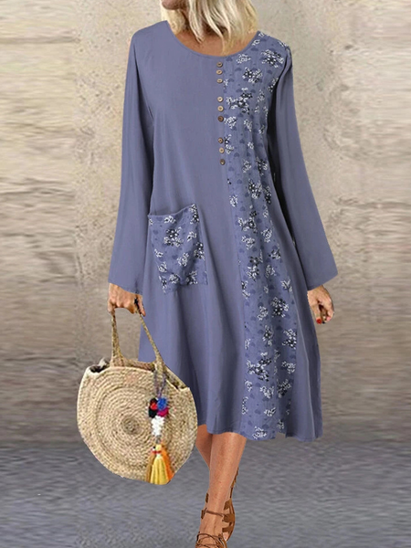 

Cotone Abito, Viola, Midi Dresses
