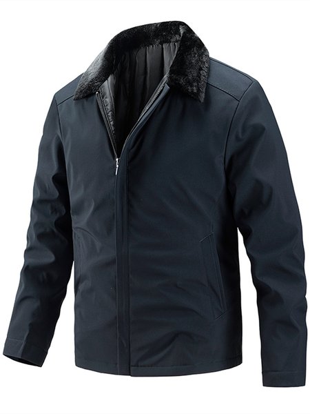 

Men's Hooded Winter Coat Warm Puffer Jacket Thicken Cotton Coat, Blue, Jacket