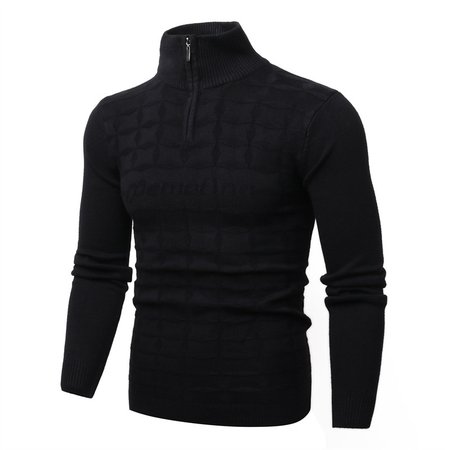 

Long Sleeve High Neck Sweater, Black, Sweater