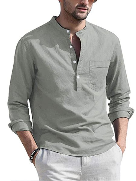 

Cotton-Blend Shirts, Gray, Shirt