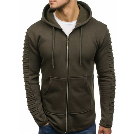 

Long Sleeve Cotton Hooded Outerwear, Army green, Outerwear