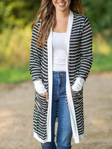 

Cotton Blends Outerwear, Black-white, Outerwear