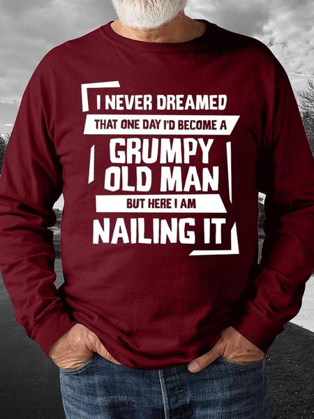 

GRUMPY OLD MAN NAILING IT Sweatshirt, Red, Hoodies&Sweatshirts