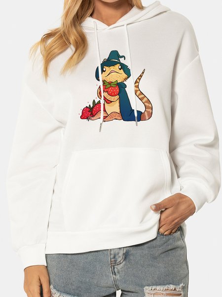 

Animal Print Women's Hooded Sweatshirt, White, Hoodies