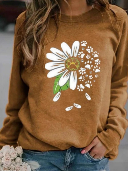 Army Green LightBlue Coffee Crew Neck Simple Sweatshirts, Hoodies & Sweatshirts