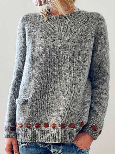 

Casual Geometric Acrylic Sweater, Gray, Sweaters