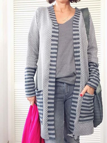

Cotton Outerwear, Gray, Cardigans