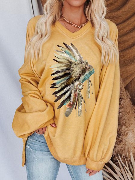 

Casual Bishop Sleeve Shirts & Tops, Yellow, Tees & T-shirts