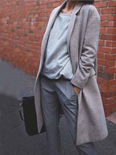 

Casual Cotton Outerwear, Gray, Outerwear