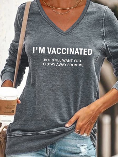 

I'm Vaccinated But Still Want You To Stay Away From Me Sweatshirt, Gray, Hoodies&Sweatshirts