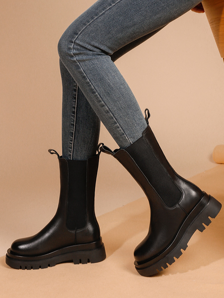 

Thick Bottom Chelsea Boots, Black, Boots