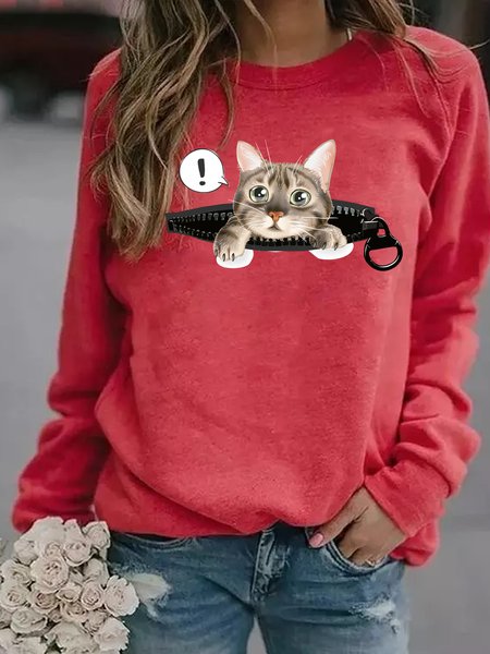 

Funny Cat Women's Raglan Sleeve Sweatshirts, Red, Hoodies&Sweatshirts