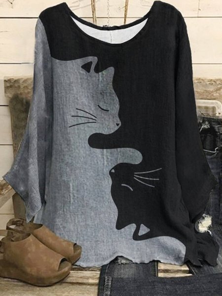 

Casual Animal Shirts & Tops, As picture, Tops