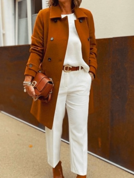 

Fall Work Daily Mid-weight Non-Stretch Outerwear, Brown, Coats