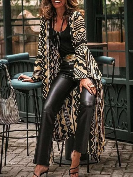 

Vintage Casual Cotton Blends Overcoat, As picture, Coats