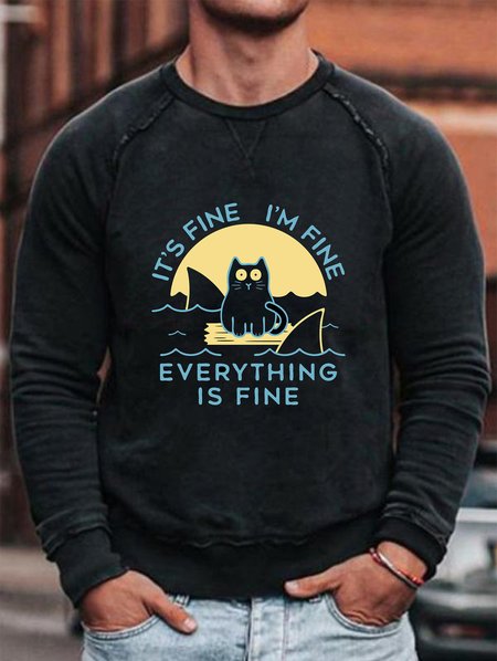 

It's Fine,I'm Fine Casual Sweatshirt, Black, Hoodies&Sweatshirts