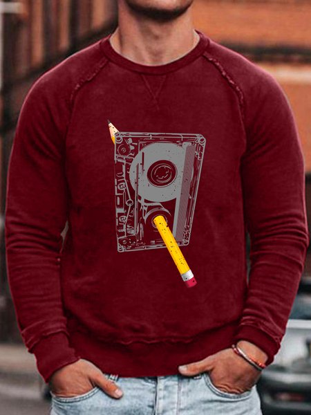 

Casual Long Sleeve Sweatshirt, Red, Hoodies&Sweatshirts