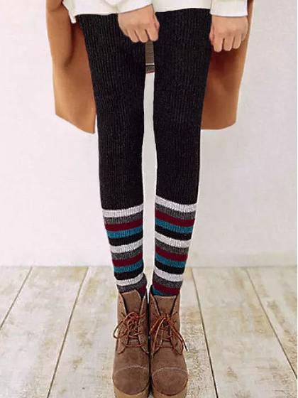 

Cotton Blends Pants, Black, leggings
