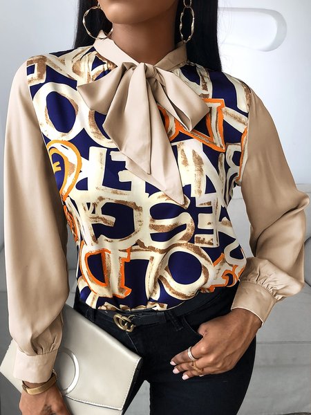 

Letter print casual basic personality top, As picture, Tops