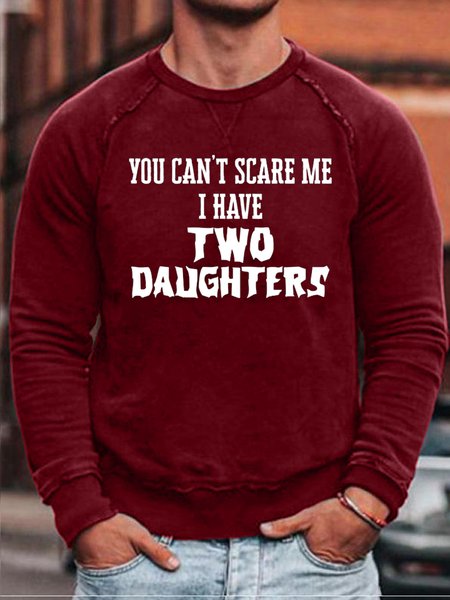

Men I HAVE TWO DAUGHTERS Sweatshirt Casual Top, Red, Hoodies&Sweatshirts