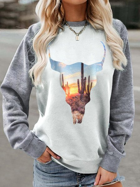 

Casual Cotton Blends Sweatshirt, Gray, Sweatshirts & Hoodies
