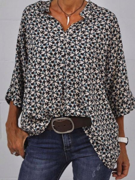 Casuale Cotone Top, Bianco, Blouses & Shirts