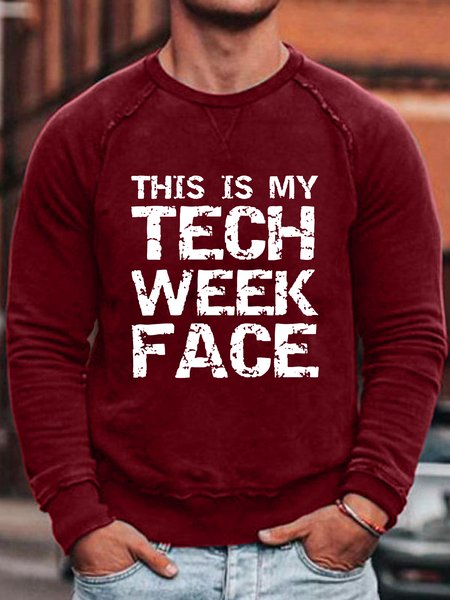 

This Is My Tech Week Face Sweatshirt, Red, Hoodies&Sweatshirts