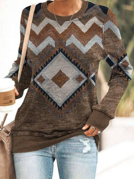 

Casuale Maniche Lunghe Girocollo Stampato Felpa, Caffè, Hoodies & Sweatshirts