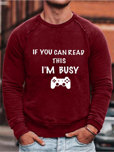 

If You Can Read This I Am Busy Sweatshirt, Red, Hoodies&Sweatshirts