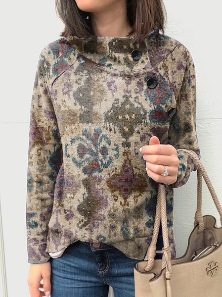 

Vintage Raglan Sleeve Sweatshirt, As picture, Hoodies & Sweatshirts
