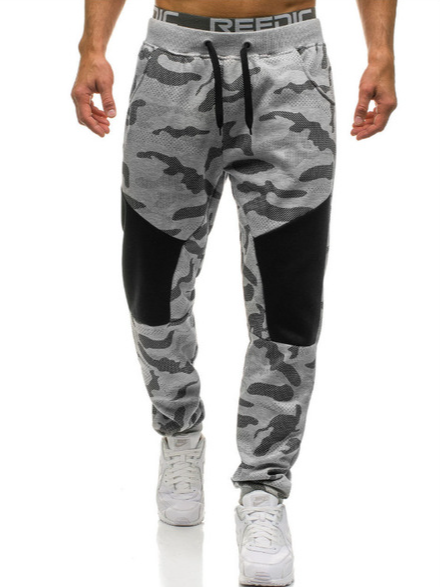 

Men's Casual Sports Pants Sweatpants Camouflage Style, Light gray, Pants