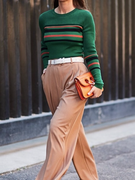 

Fall Work Date Daily Elegant Mid-weight High Stretch Sweater, Green, Pullovers