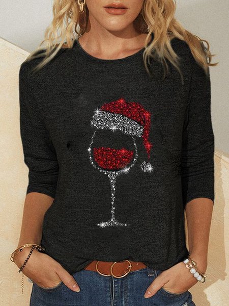 

Cotone Top, Nero, T-Shirts