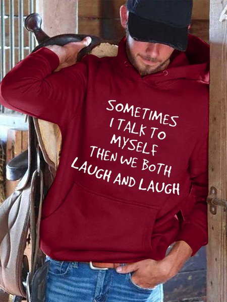

Sometime I Talk To Myself Men's Hooded Sweatshirts, Red, Hoodies&Sweatshirts
