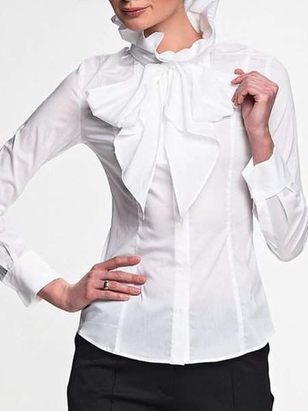 

Work Daily Vintage Sweet Simple Lady Shirt, White, Blouses and Shirts