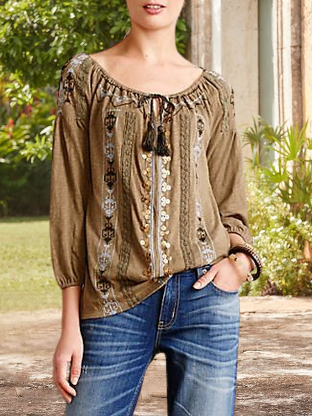 

Casual Vintage Shirts & Tops, Green, Tops